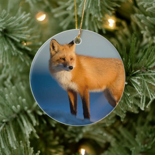 Bruin Fox Keramisch Ornament (Boom)