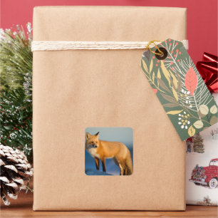 Bruin Fox Vierkante Sticker