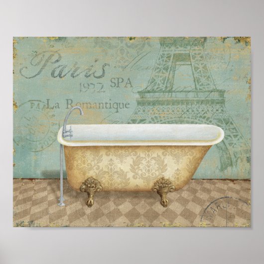  bruin-Frans Bathtub Poster (Voorkant)