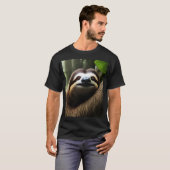 Bruin Fuzzy Sloth Selfie, Tshirt (Voorkant volledig)