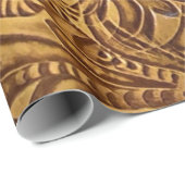 Bruin geboost kunstleder cadeaupapier (Rol Hoek)