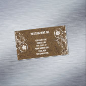 Bruin geboost leder en Lace Land  Magnetisch Visitekaartje (Voorbeeld)