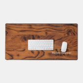 bruin gebrand hout Carpenter Monogram Bureaumat (Keyboard & Muis)