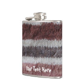 bruin gebreide strepen, stijlvol ontwerp heupfles (Links)