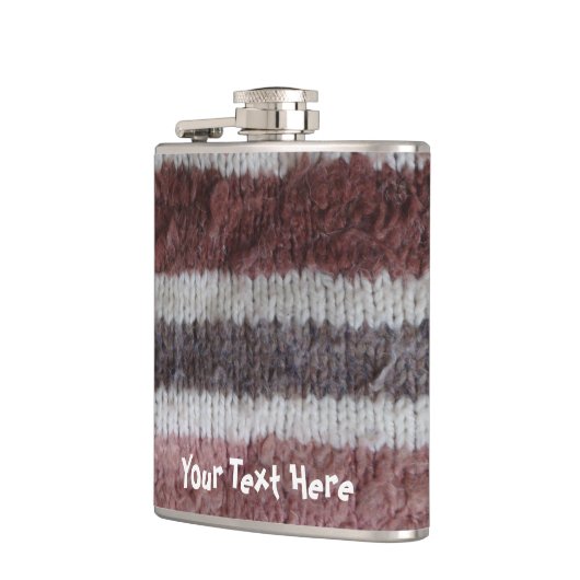 bruin gebreide strepen, stijlvol ontwerp heupfles (Links)