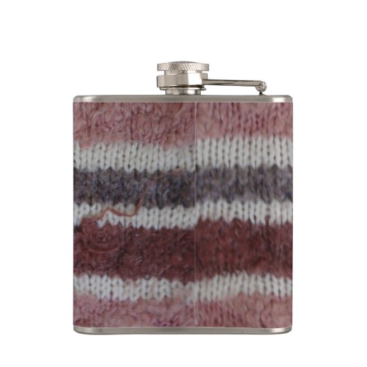 bruin gebreide strepen, stijlvol ontwerp heupfles (Achterkant)