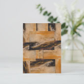 Bruin Geel Abstract Design Briefkaart (Staand voorkant)