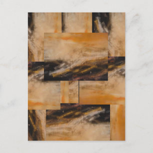 Bruin Geel Abstract Design Briefkaart