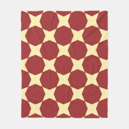 Bruin Geel Cirkel Hexagon Art-Deco Retro Patroon Fleece Deken