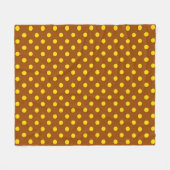Bruin Geel Polka Dots Design Fleece Deken (Voorkant (Horizontaal))