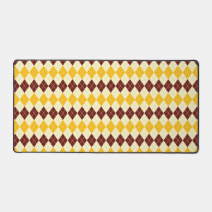 Bruin - Geel Schots Tartan-Patroon Bureaumat