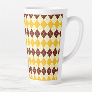Bruin - Geel Schots Tartan-Patroon Latte Mok