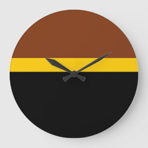 Bruin Geel Zwart Kleur Block Style Design Grote Klok