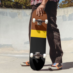 Bruin Geel Zwart Kleur Block Style Design Skateboard