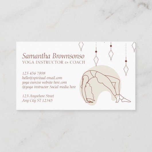 Bruin Geheime Geometrie Gioga Pilates Coach Visitekaartje (Achterkant)