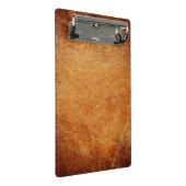 Bruin gelooid leder mini klembord (Schuin)