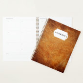 Bruin gelooid leder planner (Display)