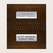 Bruin gelooid leder visitekaartjes (Buitenkant ongevouwen)