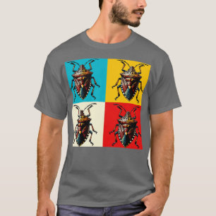 Bruin gemarmerd stinkbeestje Art Cool Insect T-shirt