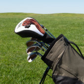 Bruin geometrisch hondenmonogram golfheadcover (Insitu)