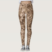 Bruin, gepixeleerd Camouflage Patroon Leggings (Voorkant)