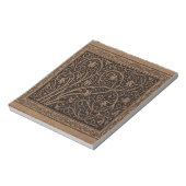 Bruin Gereedschap Lederen Art Nouveau Bloemen Notitieblok (Gedraaid)