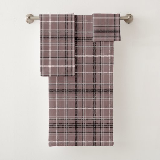 Bruin geruit bad handdoek (Insitu)
