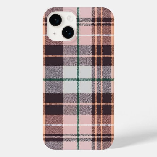 Bruin geruit Case-Mate iPhone case (Achterkant)