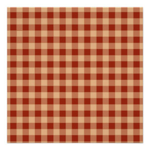 Bruin geruit gingham patroon perfect poster