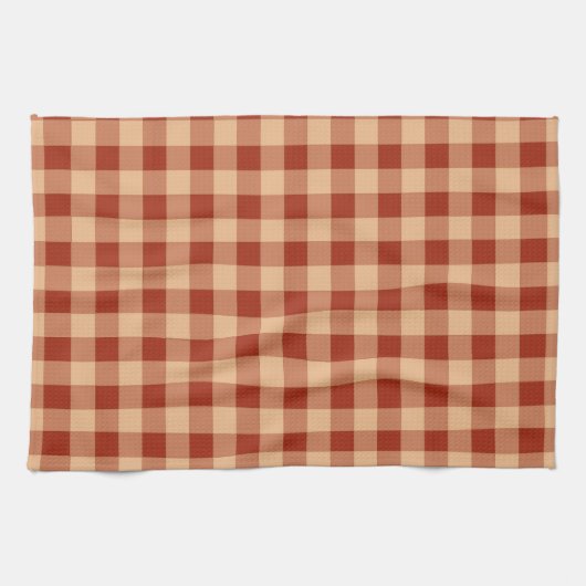Bruin geruit gingham patroon theedoek (Horizontaal)
