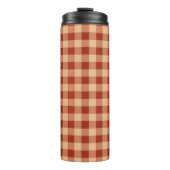 Bruin geruit gingham patroon thermosbeker (Voorkant)
