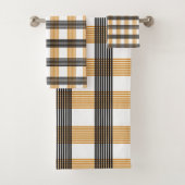 Bruin geruite controlepatroon bad handdoek (Insitu)