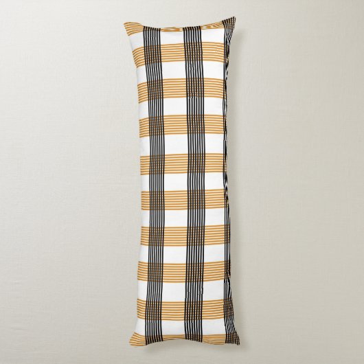 Bruin geruite controlepatroon lichaamskussen (Achterkant (Verticaal))