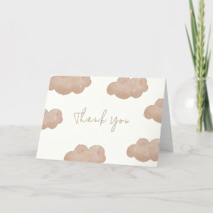 Bruin Geslacht Neutraal Boho Clouds Stars Baby sho Bedankkaart