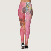 Bruin gestippeld rood Herfst blad Leggings (Achterkant)