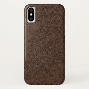 Bruin getextureerd leder iPhone x hoesje