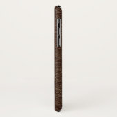 Bruin getextureerd leder Case-Mate iPhone case (Achterkant/links)