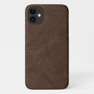 Bruin getextureerd leder iPhone 11 hoesje