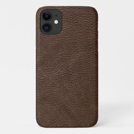 Bruin getextureerd leder Case-Mate iPhone case (Achterkant)