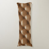 Bruin gewatteerd lederen patroon lichaamskussen (Voorkant Verticaal)