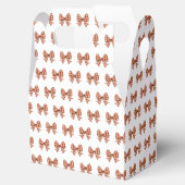 Bruin gingham boog patroon bedankdoosjes (Geopend)