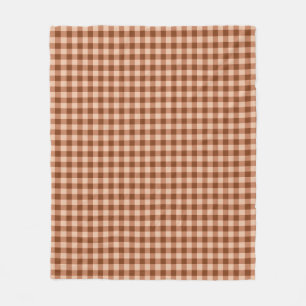 Bruin Gingham Patroon Eenvoudig Rustiek Karo Fleece Deken