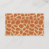 Bruin Giraffe Pattern Visitekaartje (Achterkant)