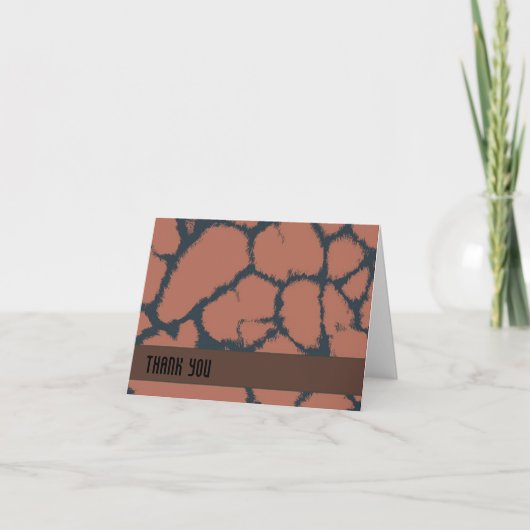 Bruin Giraffe voor patroon Dank u Bedankkaart (Voorkant)
