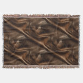 Bruin glanzend kunstleder deken (Voorkant)