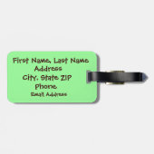 Bruin glimlach met hartsnoer bagagelabel (Achterkant horizontaal)