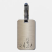 Bruin glitter en metalen borstel Bronze afdrukken Bagagelabel (Achterkant verticaal)