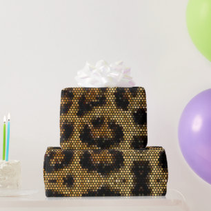 Bruin Glitterig Luipaard Patroon Cadeaupapier