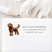 Bruin Goldendoodle retouradres label (Insitu)