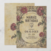 Bruin gotisch vintage klassieker kaart (Voorkant / Achterkant)